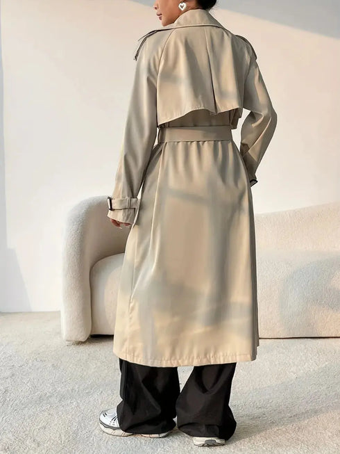 'Quenby' Beige Trench Coat - Celes Fashion